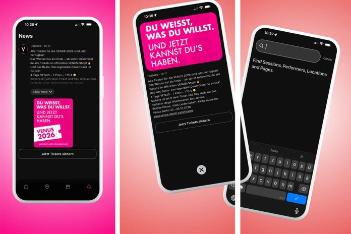 VAN-template offizielle VENUS App runterladen